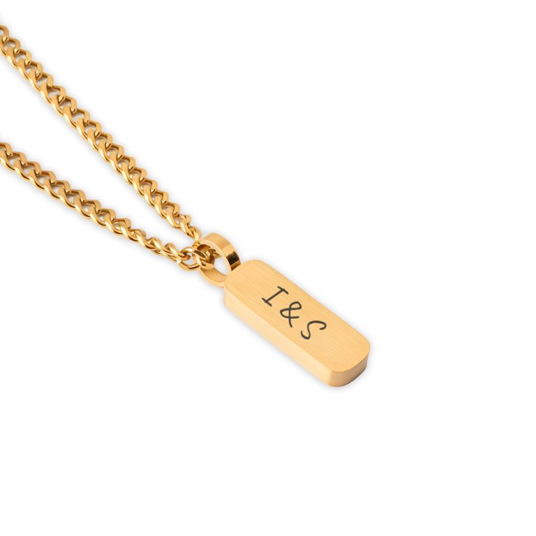 Men’s Thick Bar Necklace – Custom Engraved