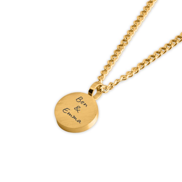 Thick Round Pendant Necklace with Custom Engraving