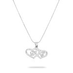 שרשרת לבבות מחוברים עם שתי אותיות