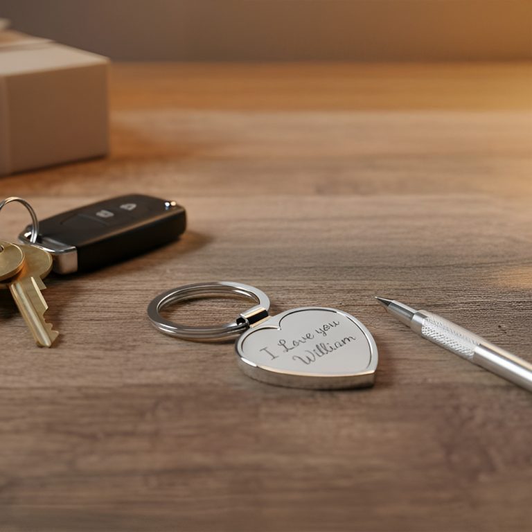 Personalized Heart Keychain