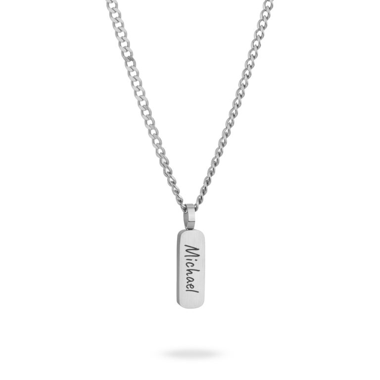 Men’s Thick Bar Necklace – Custom Engraved