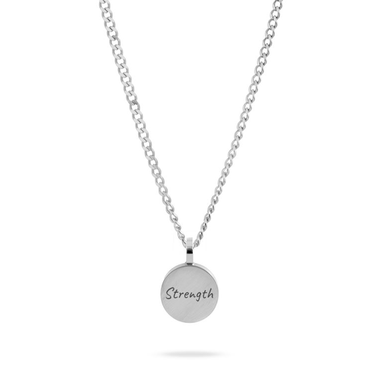 Thick Round Pendant Necklace with Custom Engraving