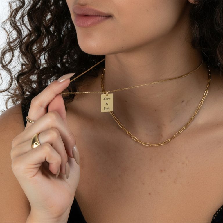 Custom Tag Necklace With Engraving