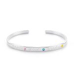 צמיד בנגל עם חריטת שמות ואבני לידה בהתאמה אישית