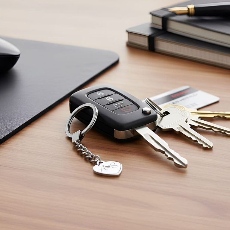 Dainty Engraved Heart Keychain