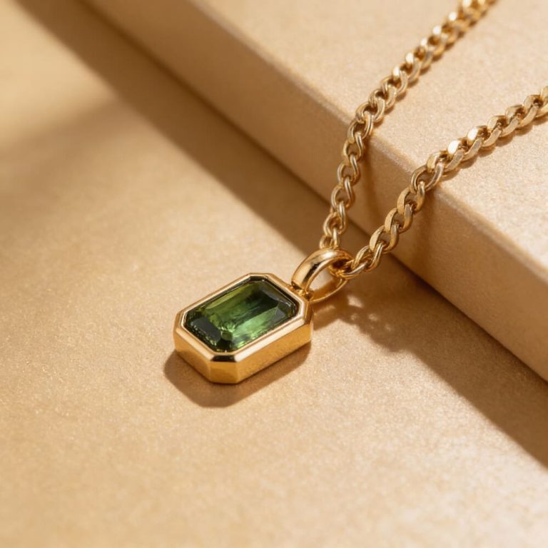 Custom Birthstone Tag Necklace