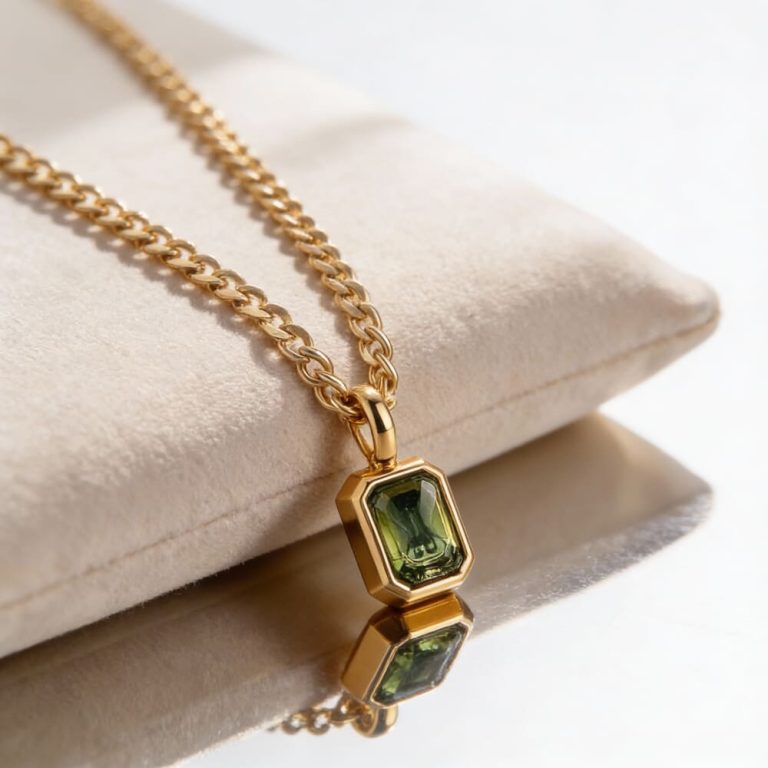 Custom Birthstone Tag Necklace