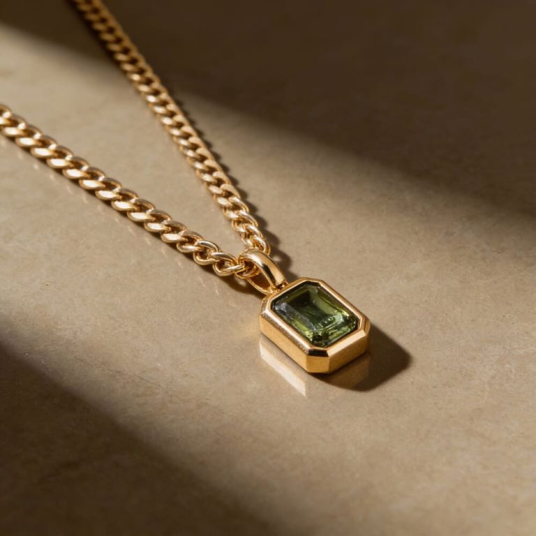 Custom Birthstone Tag Necklace