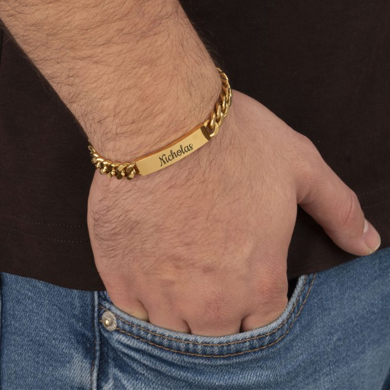 Personalized Cuban ID Bracelet for Mens