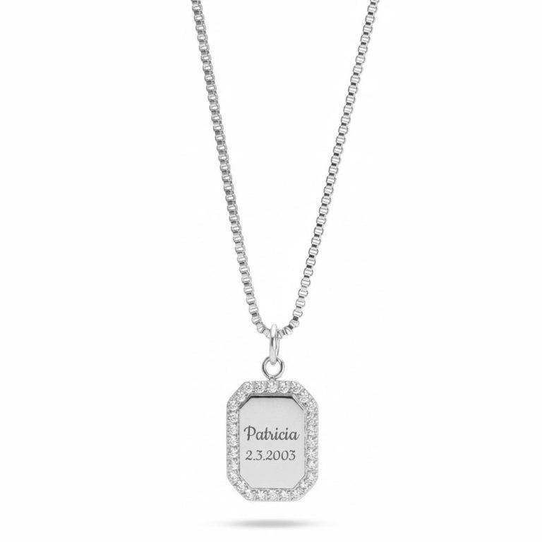 Custom Cubic Zirconia Halo Frame Pendant