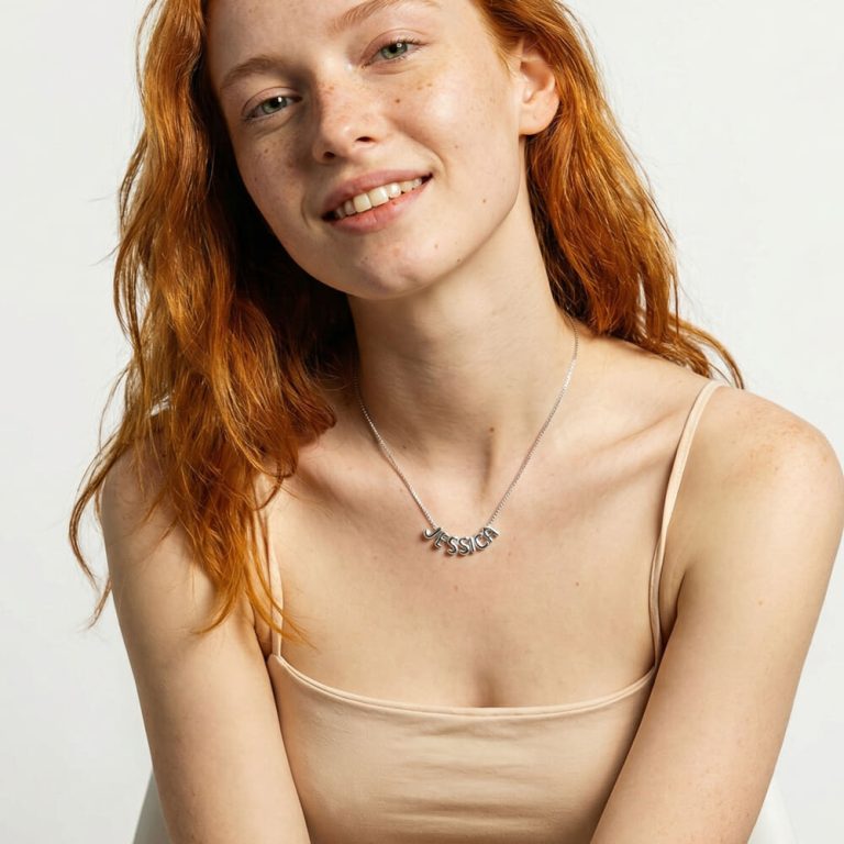 Custom Bubble Name Necklace