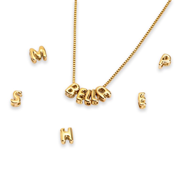Custom Bubble Name Necklace