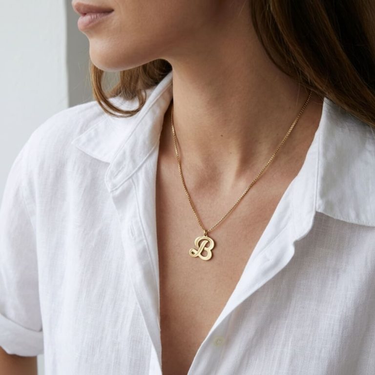 Personalized Cursive Letter Pendant
